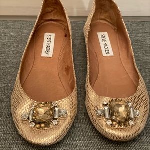 Steve Madden never worn flats. Stone embellished, leather. Size 7
